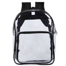 SUBETE Clear Backpack, PVC Transparent Bag, Antistatic, Engineer, Cleanroom, Black