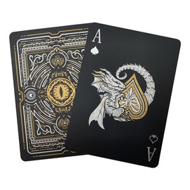 Acelion Waterproof Playing Cards, Plastic Poker Cards, Poker Card Set, Playing Cards (Black Dragon)