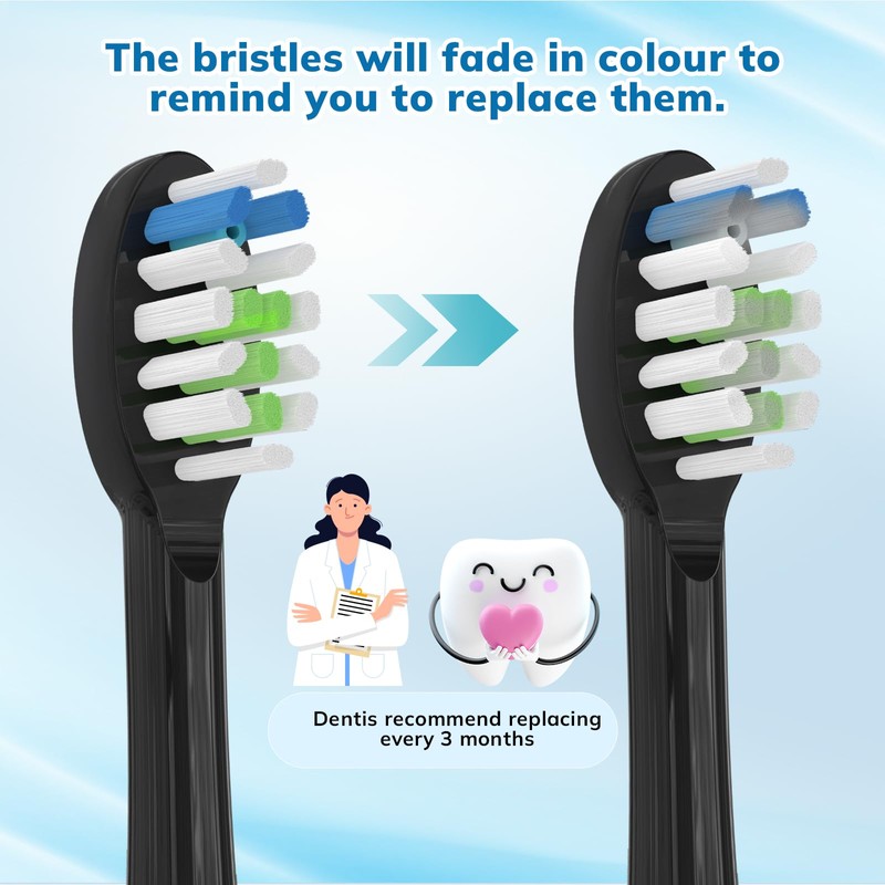 6 Pack Replacement Replacement Brush Heads for Waterpik Sonic Fusion