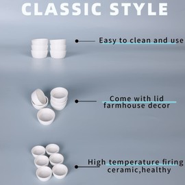 HAOTOP Mini Porcelain Ramekins 1.5 oz Set of 6,Small Ceramics Souffle Dish 45ml White
