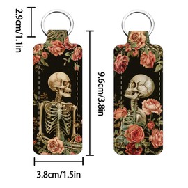 FREEBLOSS 2 Pack Lip Balm Holder Keychain Unique Skeleton and Flower Pattern Chapstick Holders Lip Gloss Holder Keychain Lipstick Sleeve Keychain Chapstick Sleeve Holder for Women Friends Gift