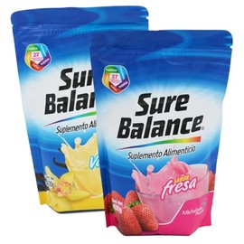 2 PACK - Sure Balance Fresa/Vainilla - Contiene 27 vitaminas y minerales, con probioticos, antioxidantes, lipidos, proteinas, colina