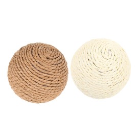COLLBATH 2pcs Cat Sisal Ball Cat Balls Toys for Indoor Cats Spinning Cat Ball Toy Cat Bite Toy Cat Ball Play Toys Cat Chasing Ball Toy Cat Rolling Ball Sisal Scratcher Ball Rope