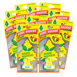 Arbre Magique Mono Auto-Lufterfrischer mit Zitronenduft, Duft frisch und fruchtig, hält bis zu 7 Wochen, hergestellt in Italien, 10 Stück