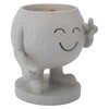 Flower Pot Cute Smile Standing Succulent Flowerpot Fadeless Resin Plant