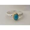 Turquoise Mixed Metal Gold-Plated Sterling Silver Ring US Size 6