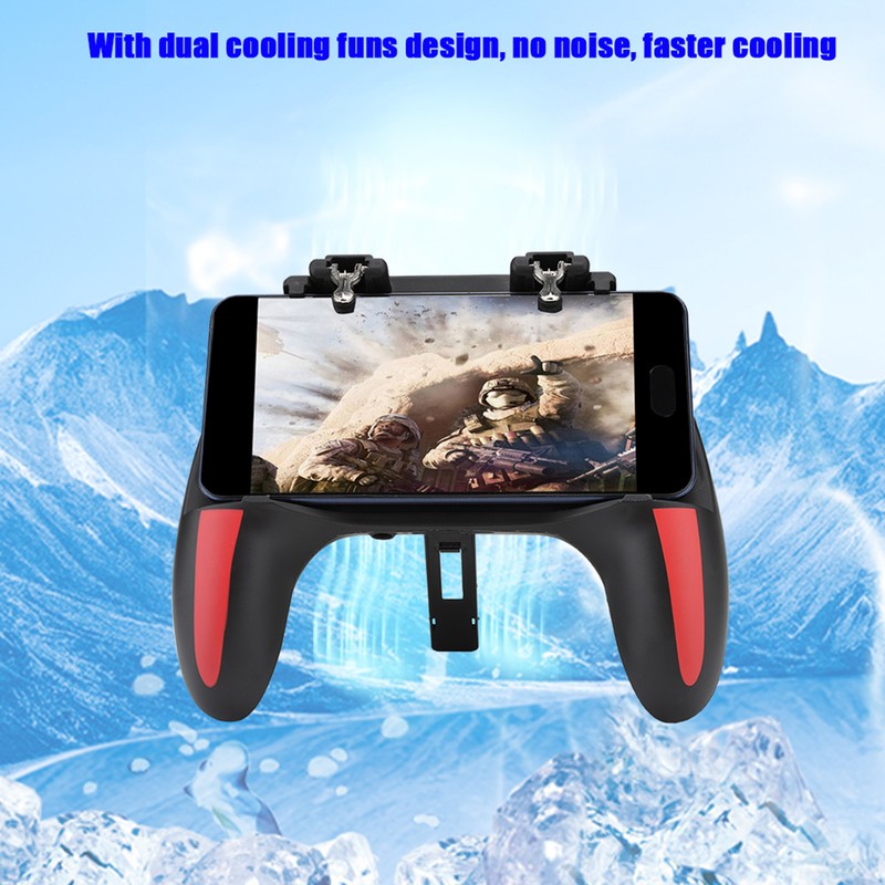 Mobile Phone Game Controller with Dual Cooling Fans Heat Dissipation