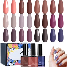 12PCS Gel Nail Polish Kit, Esmaltes de Uñas Gel, Kit de Uñas en Gel, 12 Colores de Fantasia, para Salón de Uñas o Hogar, Herramientas de Manicura, Regalos de Navidad para Mujeres