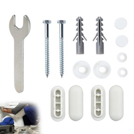Toilet Screws,Wall Hung Toilet Fixings Kit,Toilet Seat Fittings，bidet anchor bolts set Include 1 Set of Fixing Screws, 4 Seat Washers, 1 Wrench for Most Toilets and Bidets