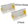 Éabcon Plasterboard Dry Wall Back Box, 47mm Deep, 2 Gang,