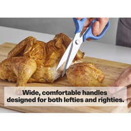 Misen - Tijeras de cocina resistentes, cómodas tijeras ambidiestras para carne, aves, hierbas y más, fáciles de limpiar, acero inoxidable alemán, pequeño, rojo
