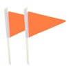 Lebei 12Pack Small Orange Pennant Stick Flag Mini Triangle Blank