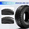 TRIBLE SIX 25x10-12 ATV/UTV Tires, 25x10x12 All-Terrain Tires, Set of