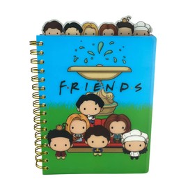 Innovative Designs Friends Tab Journal Notebook, Spiral Bound, 144 Lined Pages, 8 x 7 inches, Blue