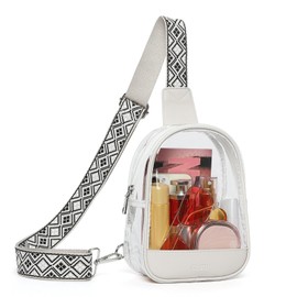 CLUCI Clear Bag for Stadium Events, Clear Crossbody Bag Purses for women stadium Transparent, Crossbody Purses Fanny Pack for Concerts Sports