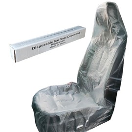 ICWEIMEI 100PCS Per Roll Disposable Seat Covers for Car Plastic Car Seat Covers Universal Disposable Clear Vehicle Seat Protector Dustproof Disposable Car Seat Cover Seat Protective Cover