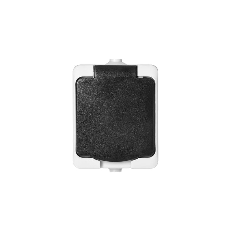 Miratic Surface-Mounted Socket IP54 - Wet Room Socket with Switch,