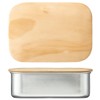 Skater STLBT9B-A Stainless Steel Lunch Box with Wooden Lid, 1-Tier,