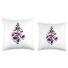 Geometric Art Foxglove Digitalis Floriculture Foxgloves Throw Pillow