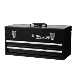 TOOL DORM Metal Tool Box with 2 Drawers Portable Steel Tool Chest with Metal Cylinder