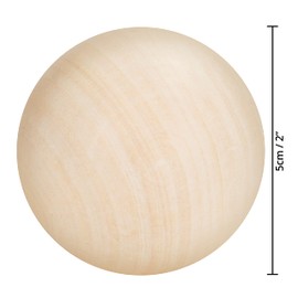 Belle Vous Natural Unfinished Wooden Balls for Crafts (Pack of 10) - 5cm Diameter - Wooden Balls without Hole - for DIY Projects, Jewellery Making, Home/Party Decoration, Arts and Crafts