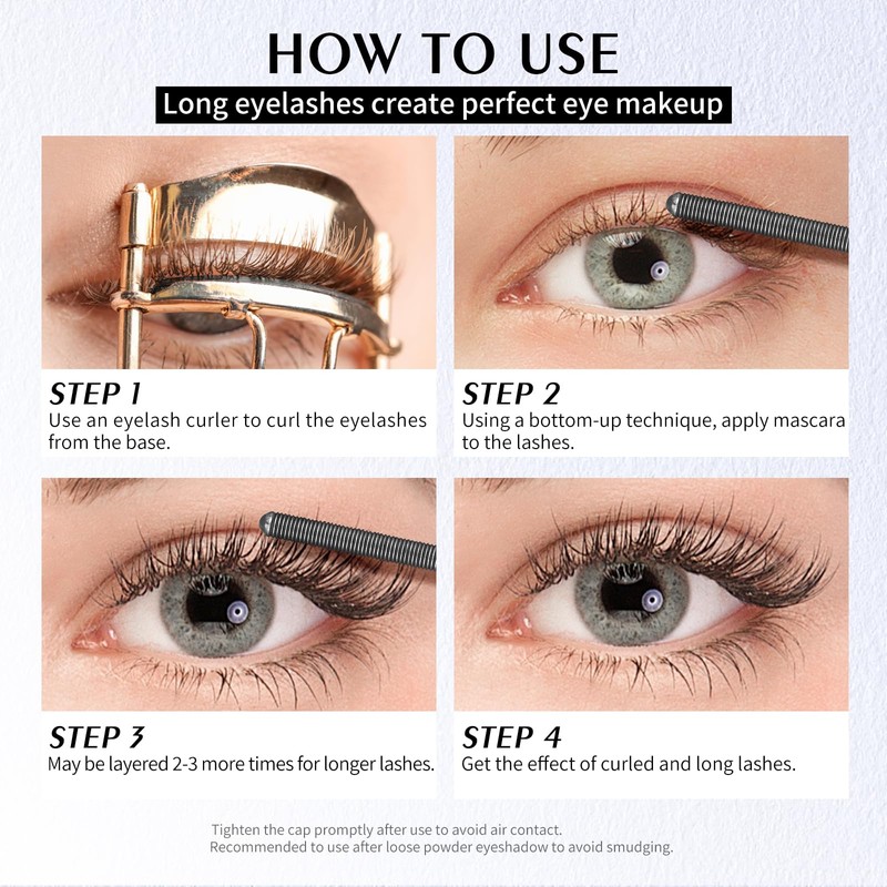 White & Brown Metal Iron Wand Lash Primer & Mascara
