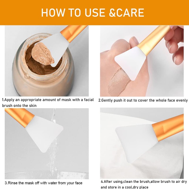 6 cepillos de silicona para mascarilla facial, cepillo suave para