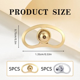 10PCS The Earring Lifters for Droopy Ears Gold and Silver Pig Nose Shape Earring Backs Lifters Replacement Locking Earring Back Lifters for Droopy Ears and Studs Heavy Earrings Backs