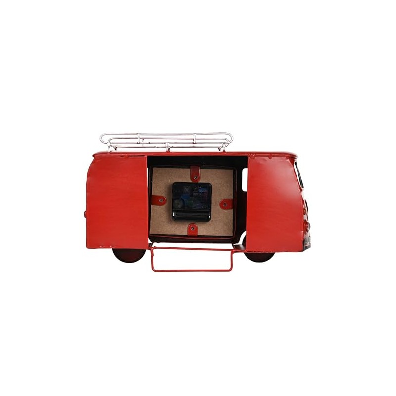 Widdop Hometime Red Metal Camper Van Mantel Clock - Vintage