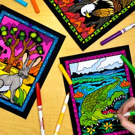 Super Pack of 18 Fuzzy Velvet Coloring Posters (National Parks Edition) - Great for Family Time, Arts & Crafts, Travel, At Home, Care Facilities [All Ages: Girls, Boys, Adults, Toddlers, Teens]