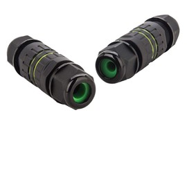 Junction Box Waterproof IP68 Connection Box 3-Pin Cable Connector for Diameter 7-10 mm Cable Connection Box Black Pack of 2