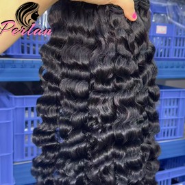 Indian Raw Hair Weft | Single Drawn Wavy Human Hair | Natural Texture 100% Human Hair Extensionsstyle: Natural Wave, color: Black, Stretched Length: 22"