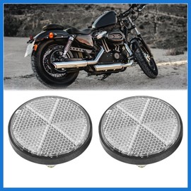 VekAuto Pair M6x1.0 White Plastic Universal Screw Mount Reflective Warning Reflector for Motorcycle Bike Auto Accessories