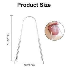JSKWIKE 2 Pcs Zungenreiniger Zungenreiniger Edelstahl U-Form Zungenschaber aus Edelstahl Edelstahl Zungenschaber Reduziert schlechten Atem Frischen Atem