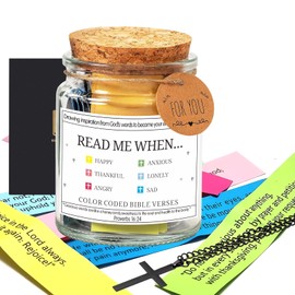 Generic Christian Gifts for Women|90 Coloring Bible Verses Cards in a Jar with Black Cross|Read Me When Bible Verse Jar for Emotions|The Hope Jar Gifts for Christian,Mother&Father's Day Gifts