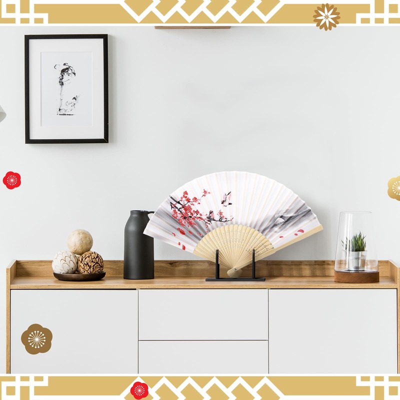 Roowest 2 Pcs Acrylic Fan Display Stand Folding Japanese Chinese