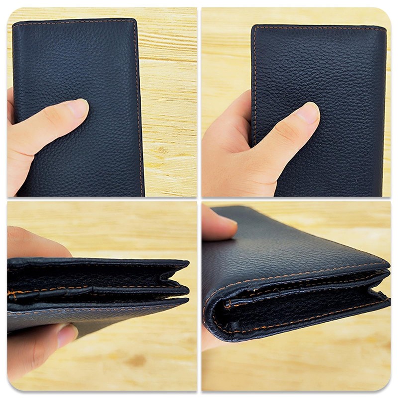 LEEXTON Men's Large Capacity Wallet - Genuine Leather Waiter's Wallet