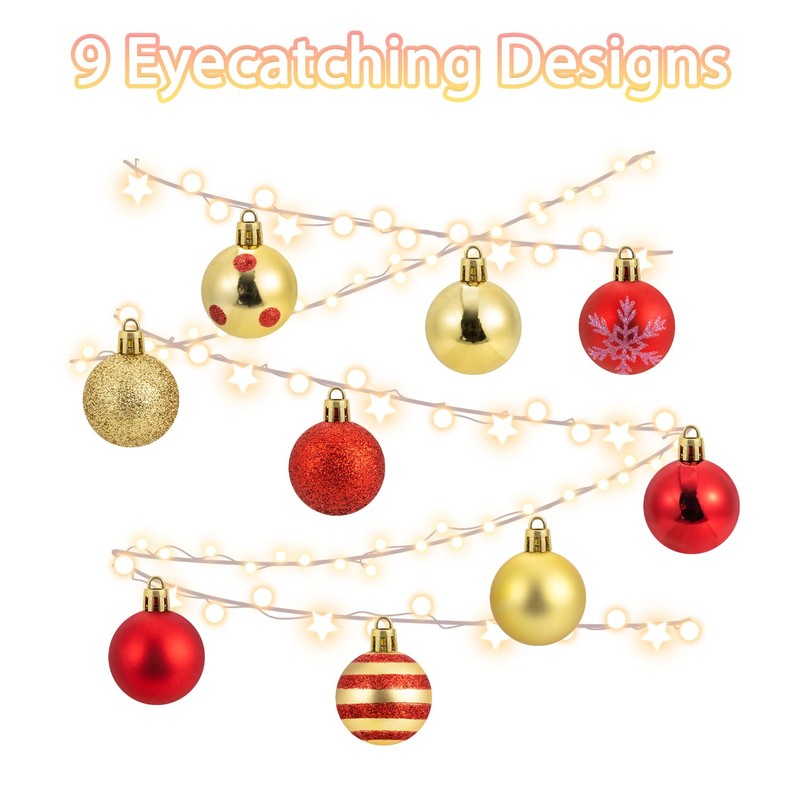 Christmas Tree Baubles - 50 Pcs Christmas Tree Decoration Ornaments