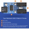 Kowlone Motherboard 9 Pin USB Header Splitter, Male 1 to