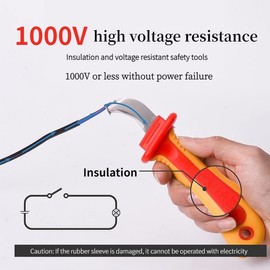 2pcs (IEC60900 1000V) Cuchillo de electricista de aislamiento Cortador de pelacables antimagnético para instalación de instrumentos, Herramientas de pelado, Electrician tools, Cuchillo electricista