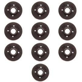 10Pcs 3/4 Inch DN20 Floor Flange Malleable Cast Iron Pipe Flanges for 80 mm Outside Pipe Diameter with 4 Holes Industrial Pipe, Furniture, DIY Decor