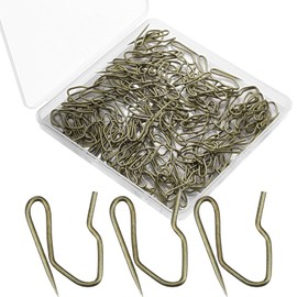 Shappy 120 Pack Drapery Hooks Pins for Curtains, Metal Pinch Pleat Hooks with Clear Box 1.2 Inch for Window Door and Shower Curtain(Antique Brass)