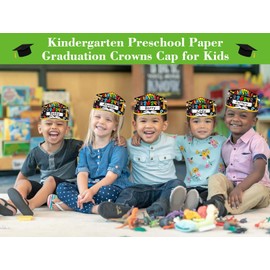 SICOHOME Kids Preschool Adjustable Paper Graduation Caps and Decorations - 24 Hats for Class of 2024 Party Favors