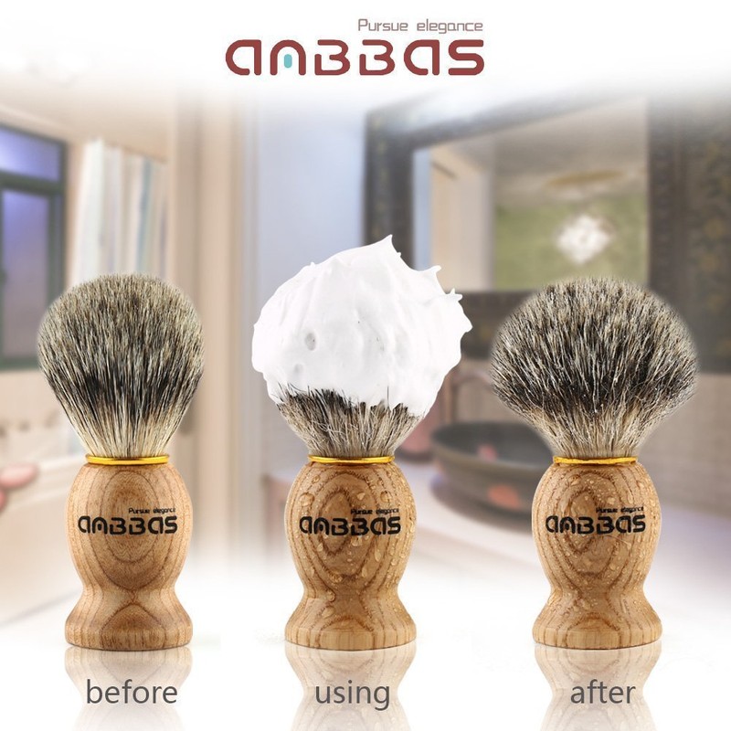 Easy Raku® Beard Brush Shaving Brush Badger Hair Shave Lather