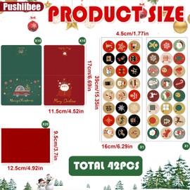 20 Pack Christmas Party Invitation Cards, Red and Green Christmas Invitations with Envelopes and Stickers, 2 Styles Christmas Santa Claus Blank Invitation Winter Blank Invites for Party