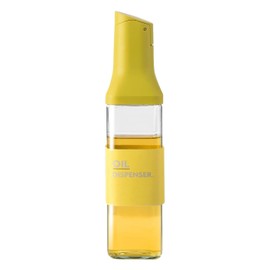 stackbear Oil and Vinegar Glass Dispenser, Good Grips Precision Pour Condiment Bottle, Clear, Yellow