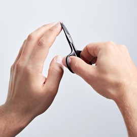 ZWILLING 90mm Nail Scissors (Sharp Slightly Curved Micro Toothed Cutting Edge Hypoallergenic for Fingers and Toenails) Premium Black