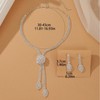 Wedding Jewelry Set for Women Sliver Rhinestone Earring Necklace Sets