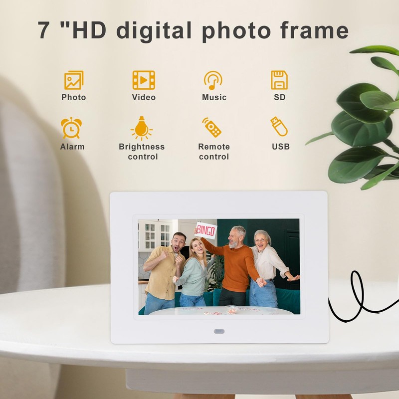 7 Inch Digital Picture Photo Frame 1024x768P Music Photo Video
