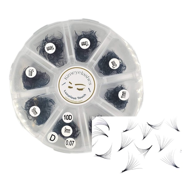 Eyelash Extension Premade Fans 10D to 4D Mixed Tray 9-16mm